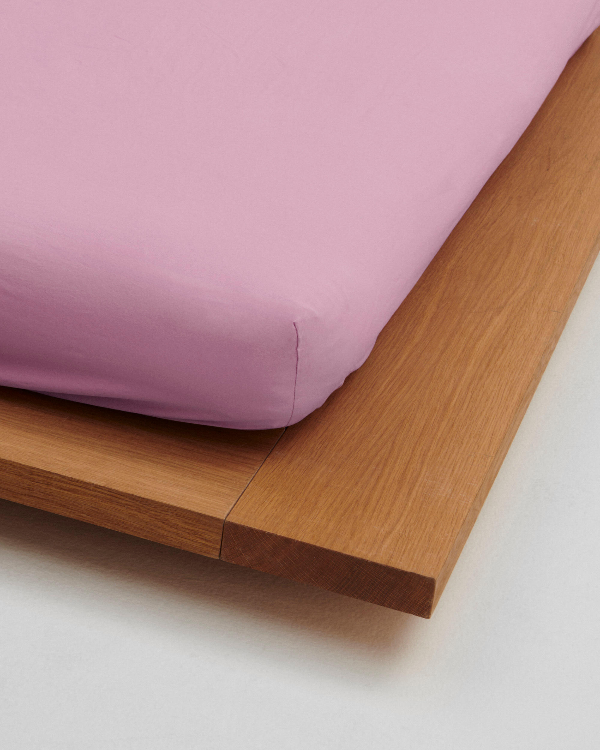 Percale Fitted Sheet – Mallow Pink