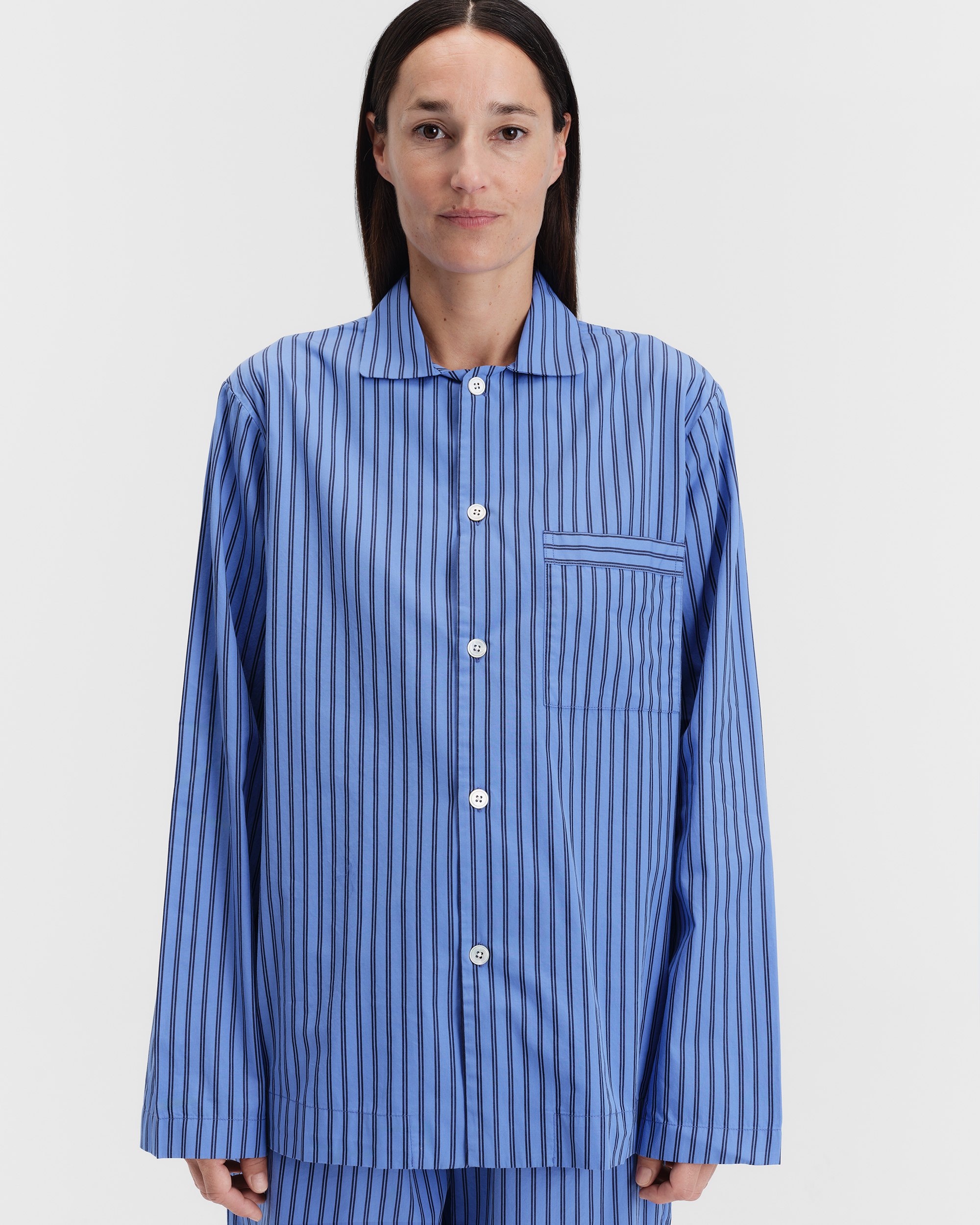 Poplin pyjamas – long-sleeved shirt – Boro Stripes | Tekla