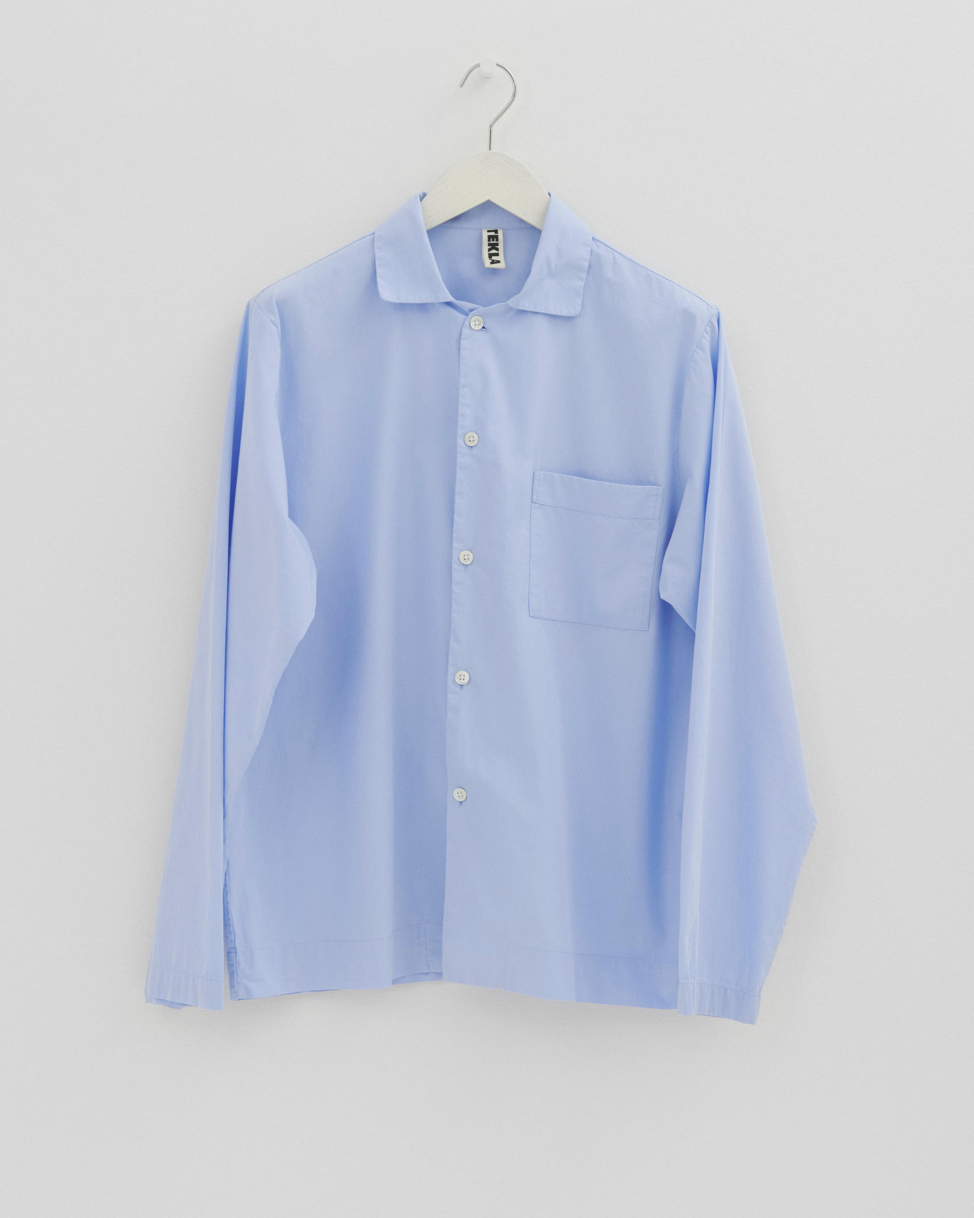 Poplin pyjamas – long-sleeved shirt – Shirt Blue