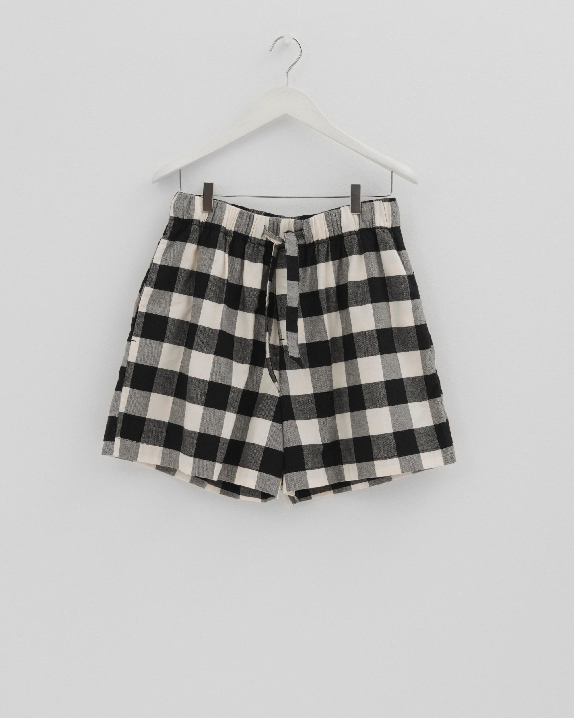 Flannel pyjamas – shorts – Black Gingham