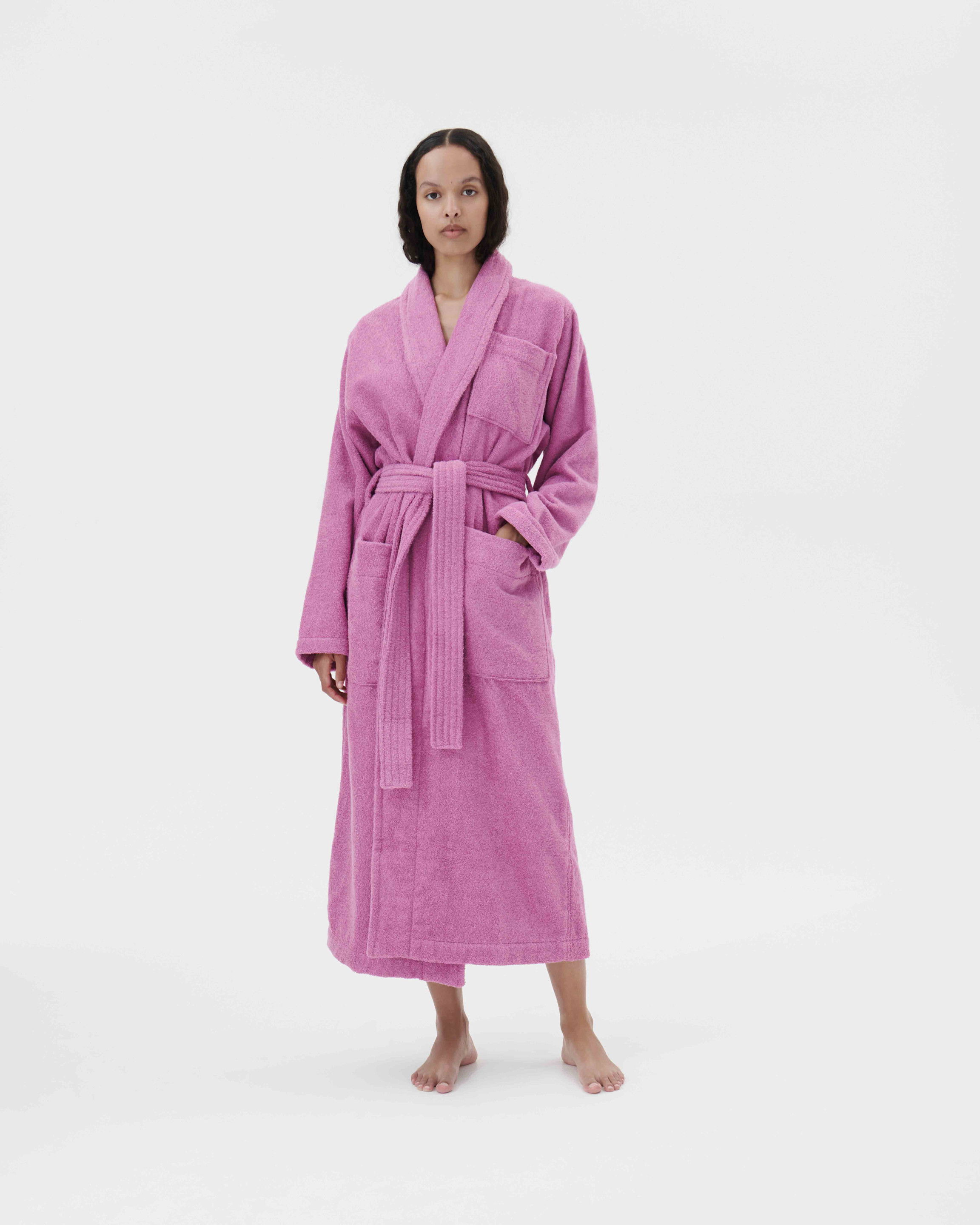 Female - Classic Bathrobe - Solid - Magenta