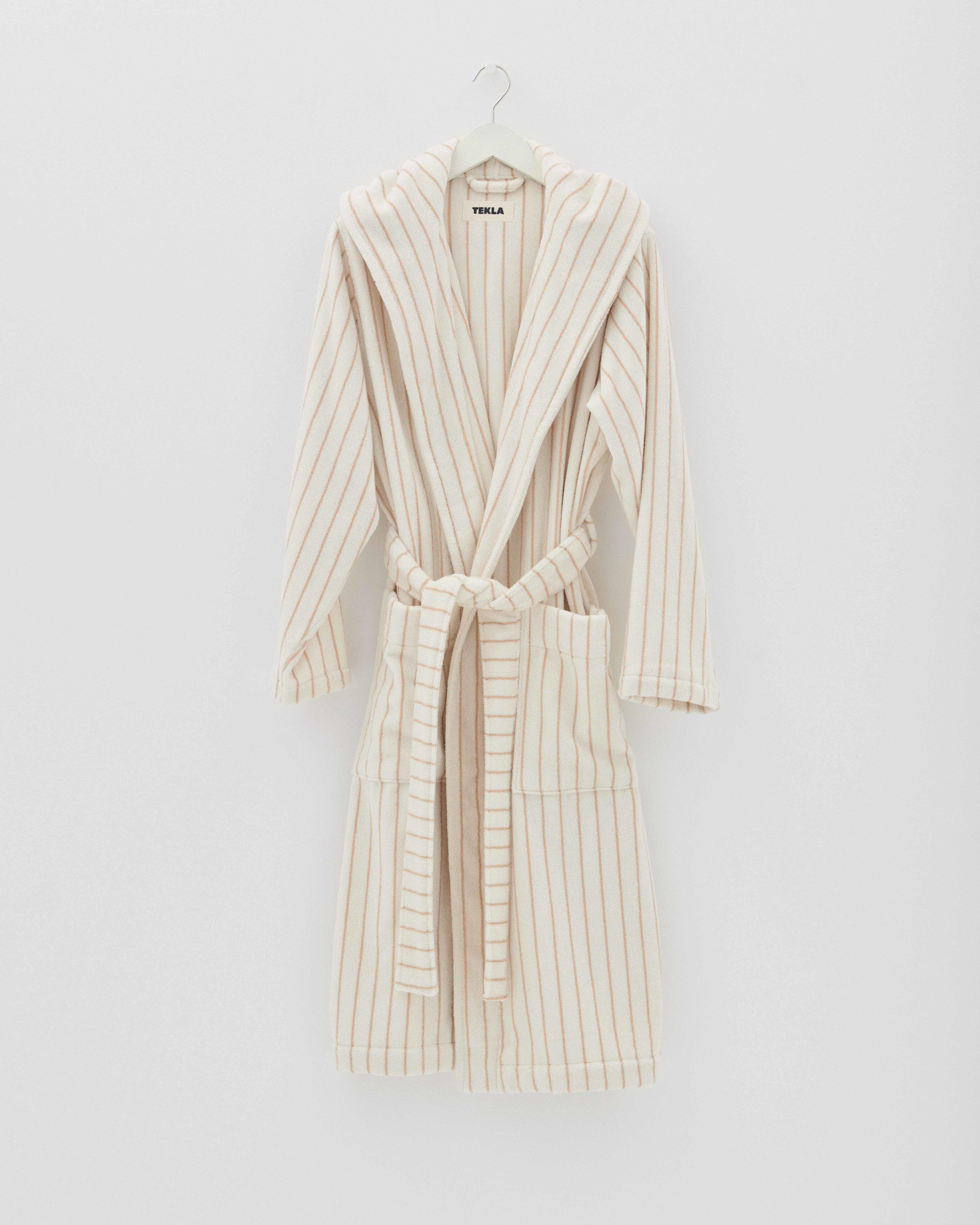 Hooded Bathrobe - Striped - Sienna Stripes