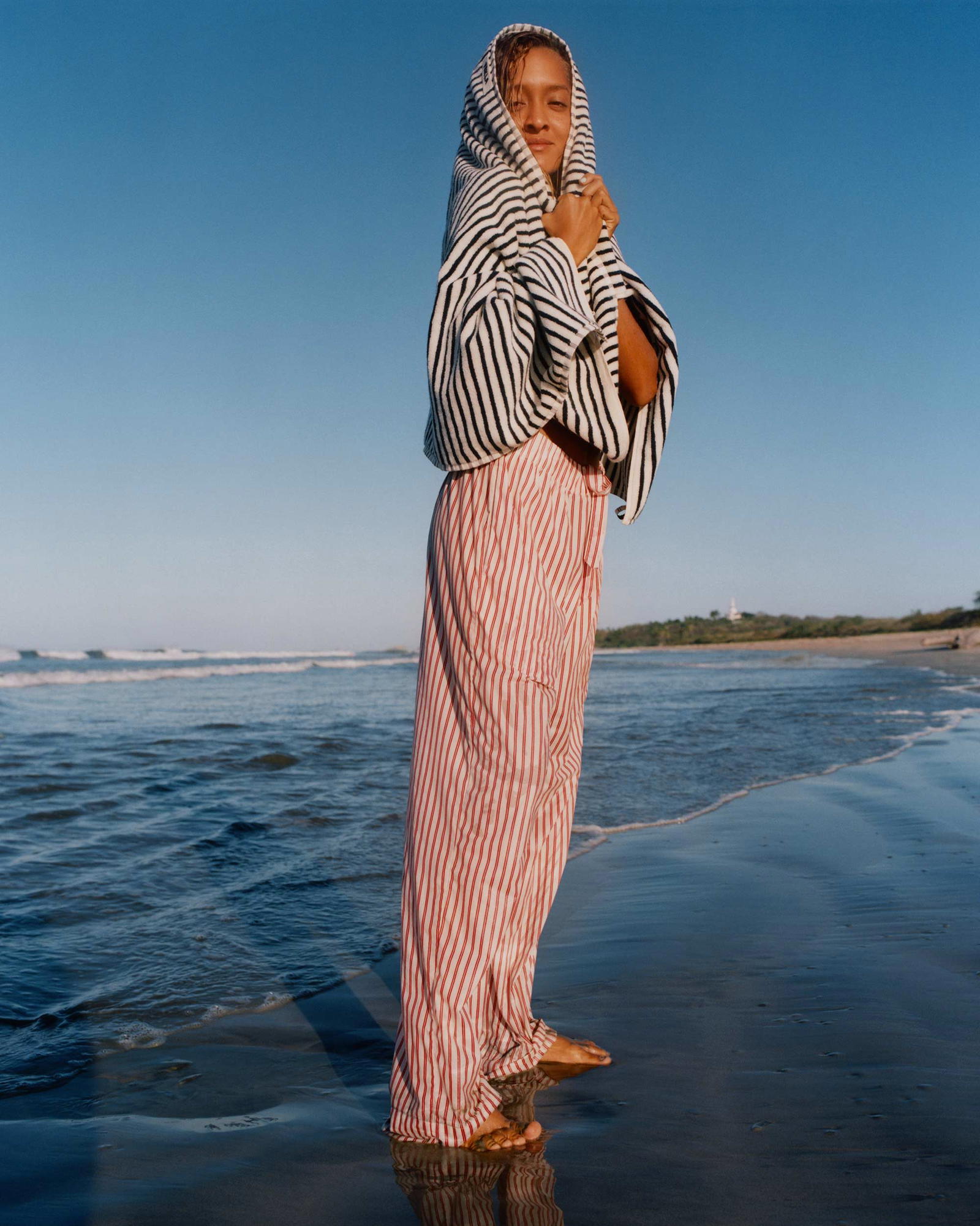 Polka Stripes pants and Sailor Stripes towel