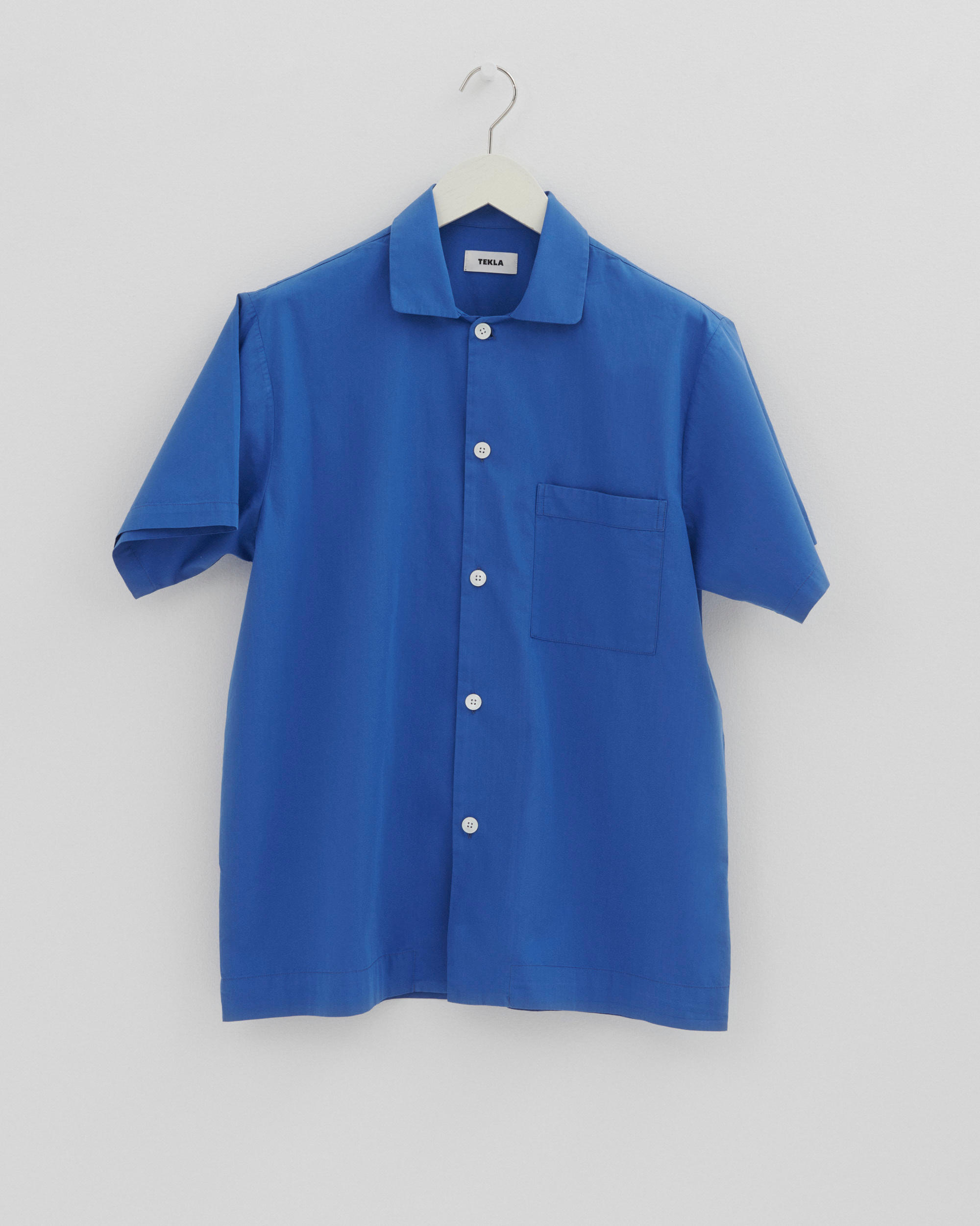 Poplin pyjamas – short-sleeved shirt – Royal Blue