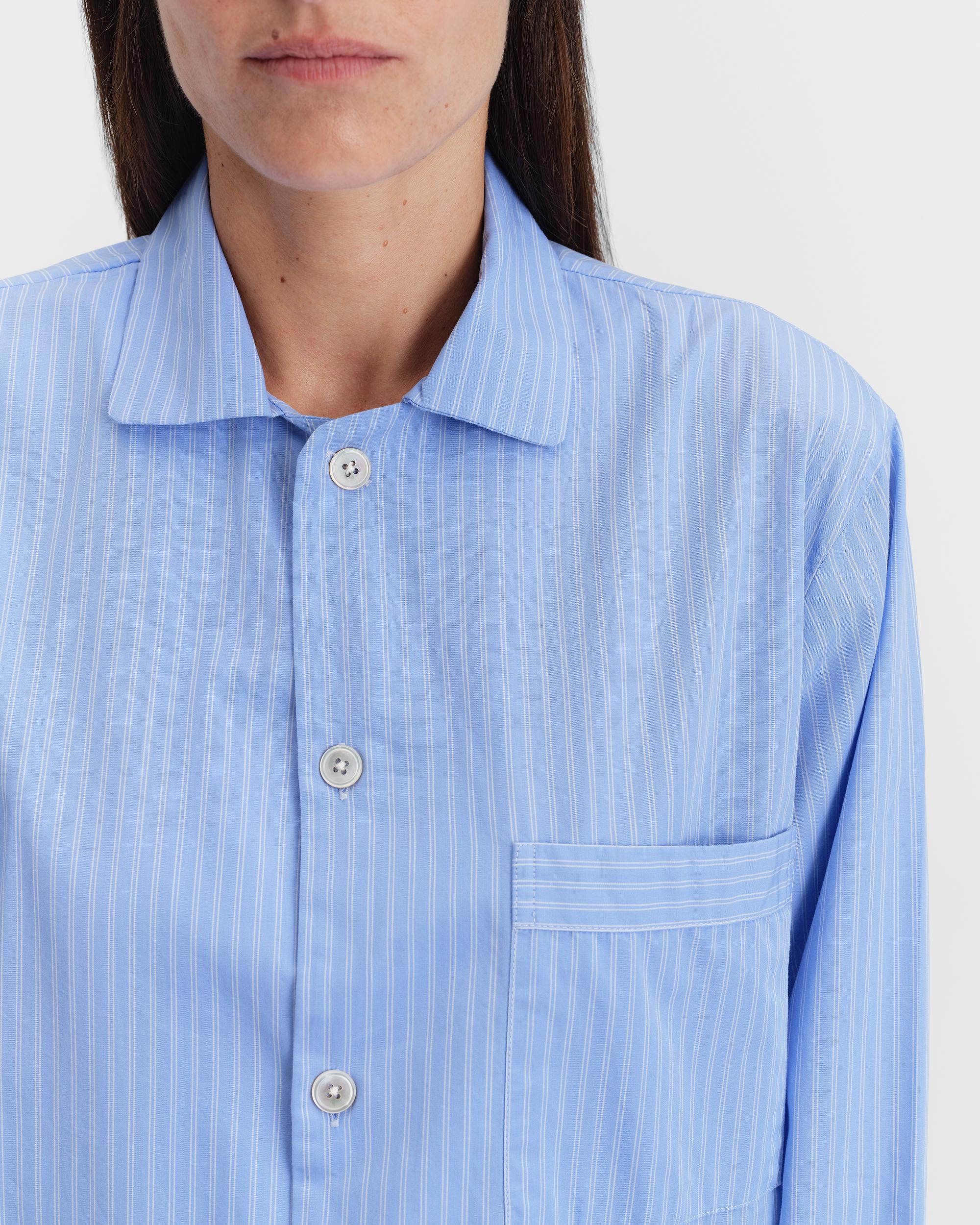 Poplin pyjamas – long-sleeved shirt – Pin Stripes | Tekla