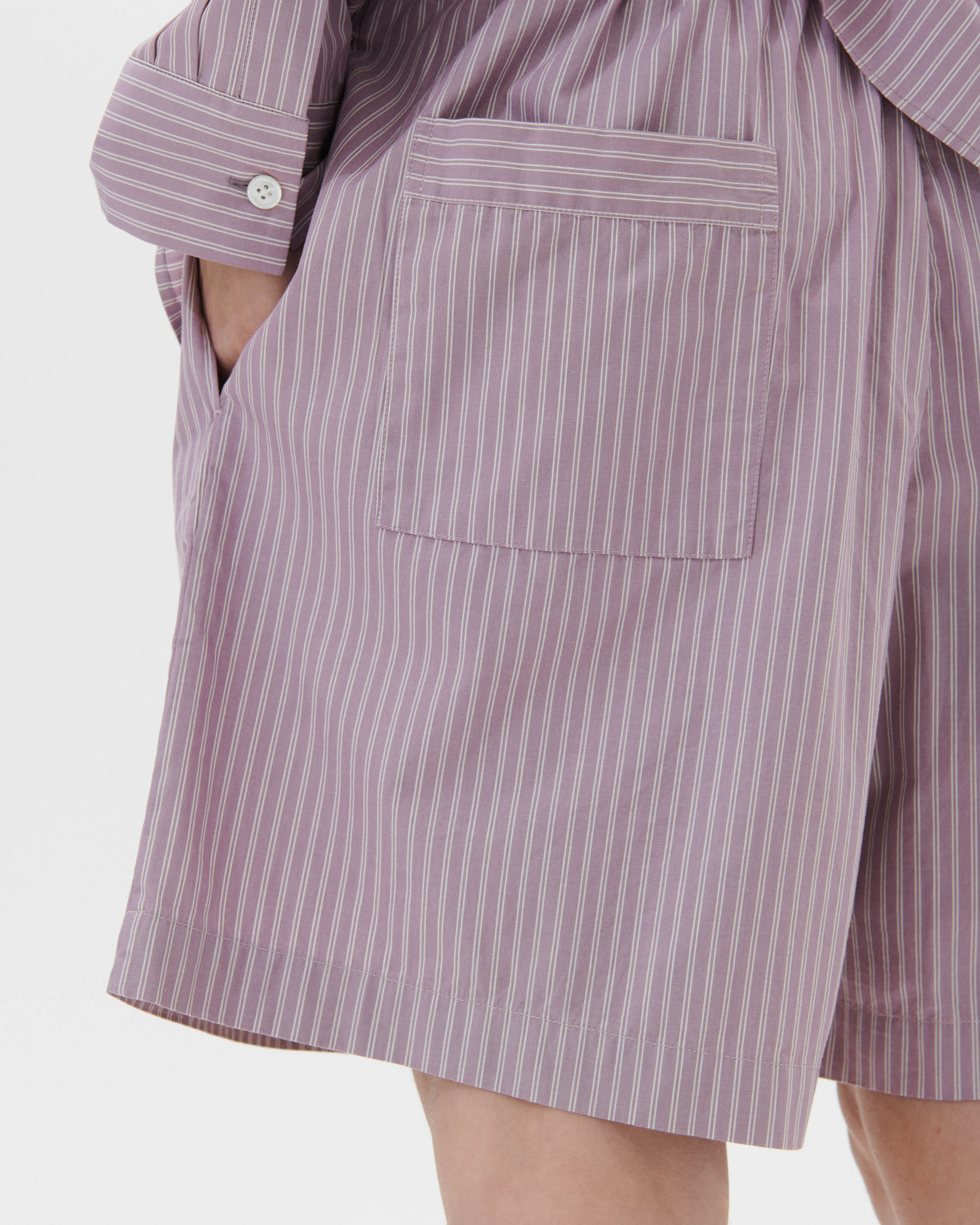 Birkenstock / Tekla Shorts – Mauve Stripes | Tekla Fabrics