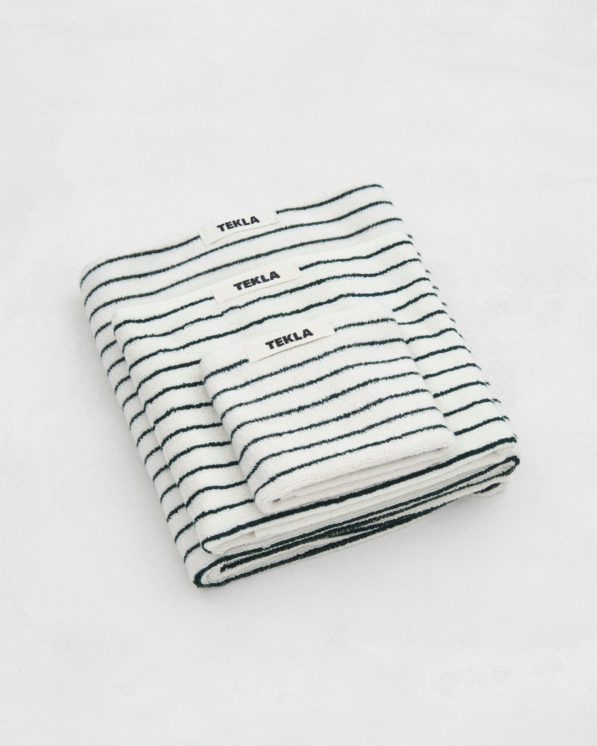 Terry towel – striped – Racing Green Stripes