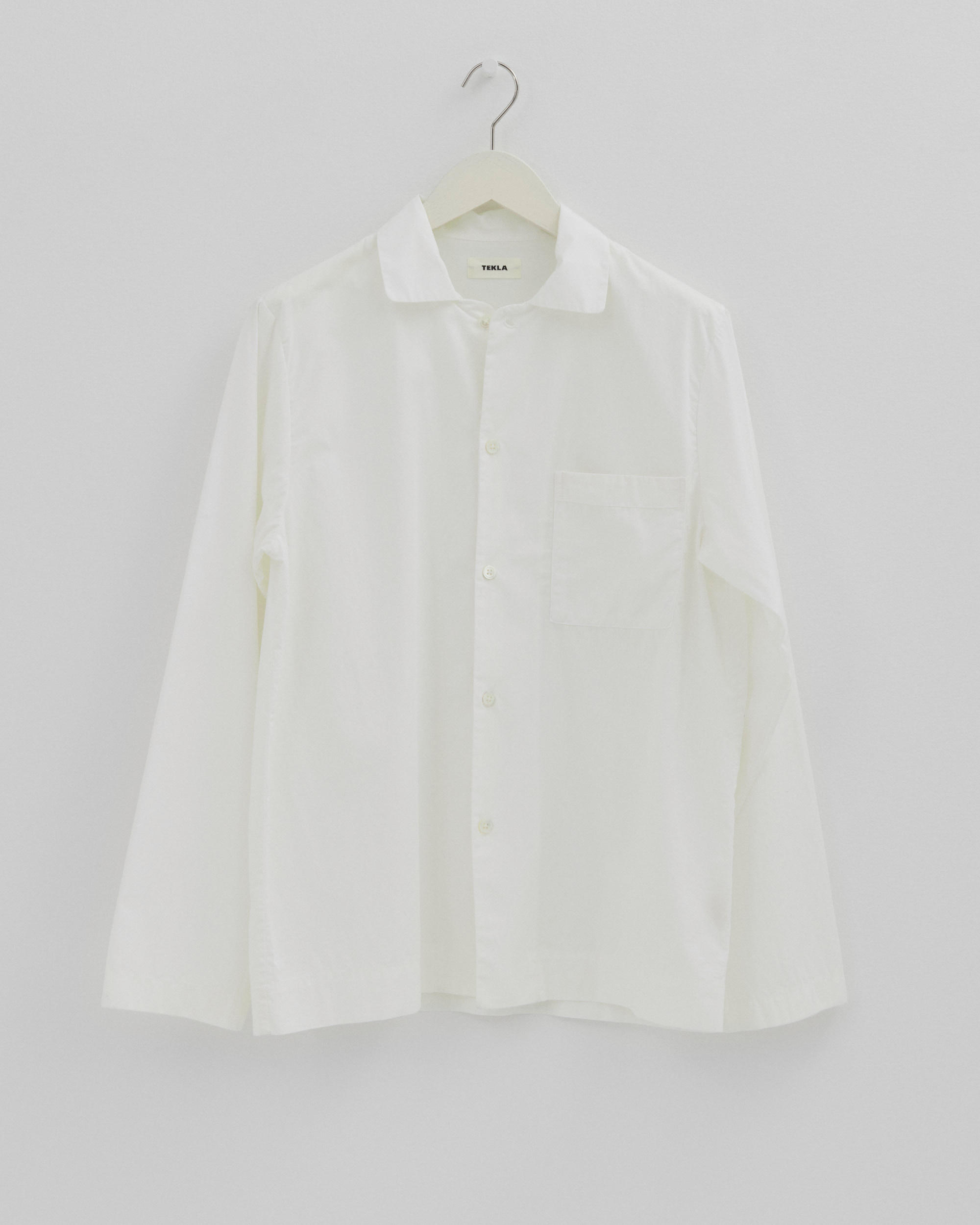 Poplin pyjamas – long-sleeved shirt – Alabaster White