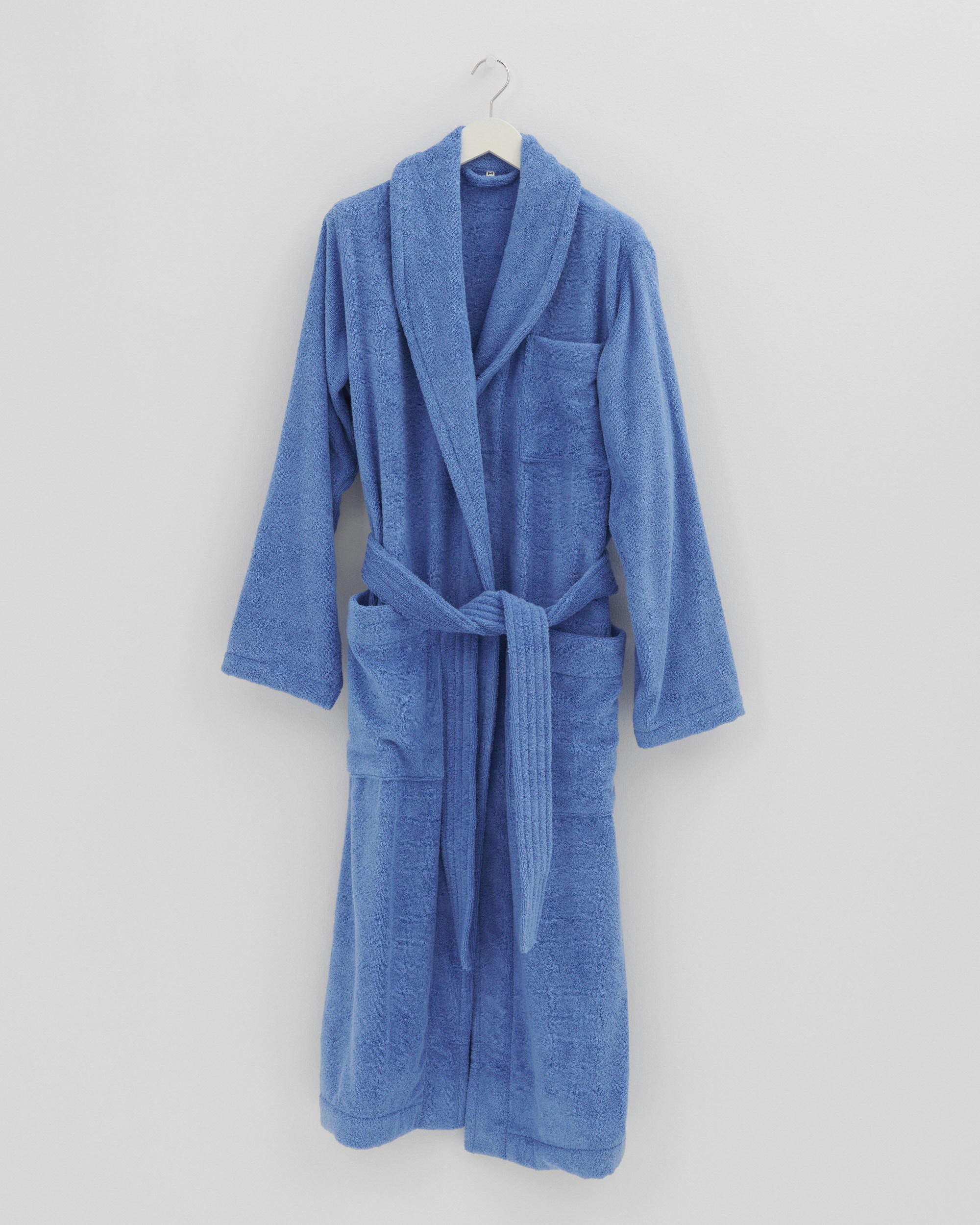 Classic bathrobe – solid – Clear Blue