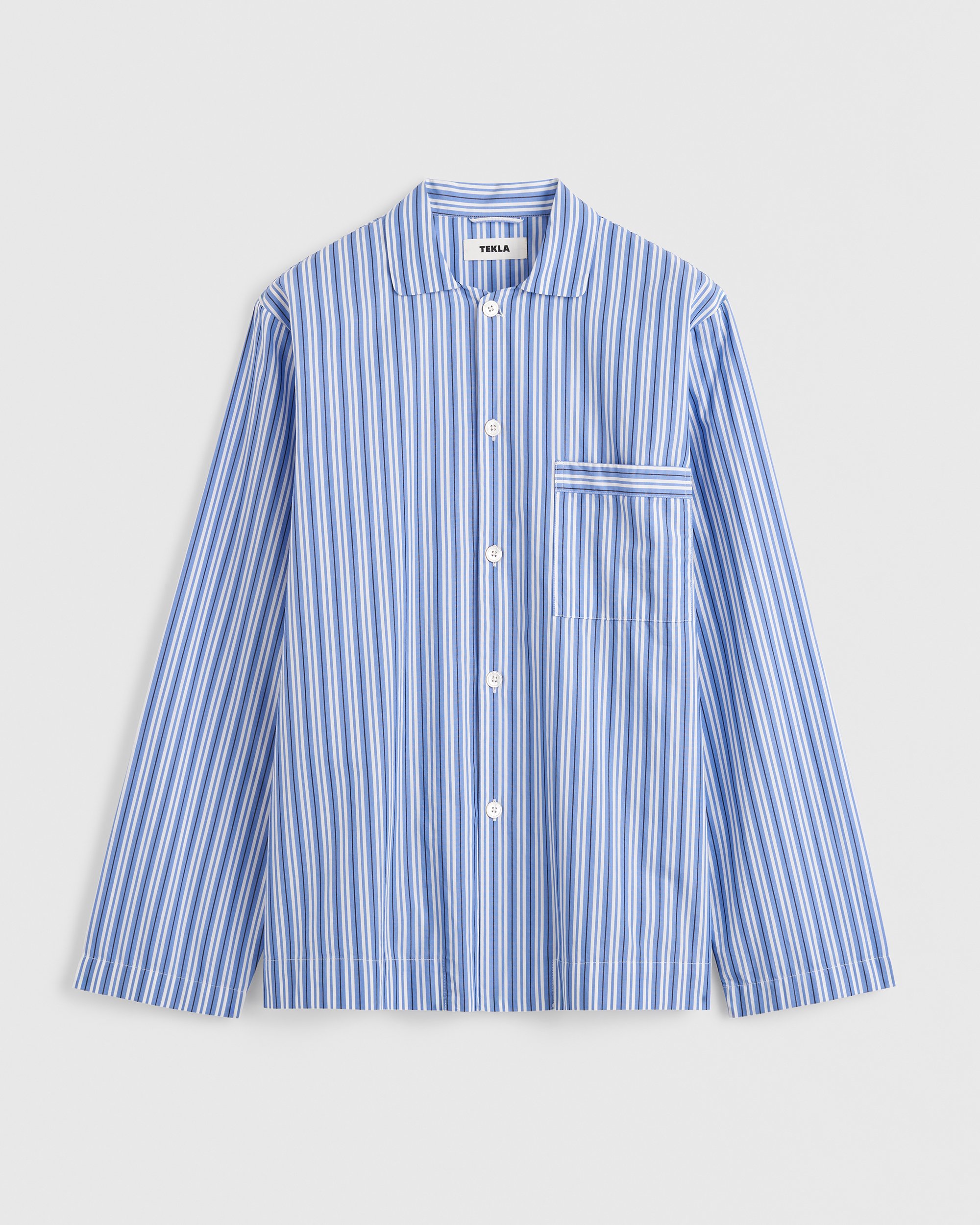 Poplin pyjamas – long-sleeved shirt – Penny Stripes | Tekla