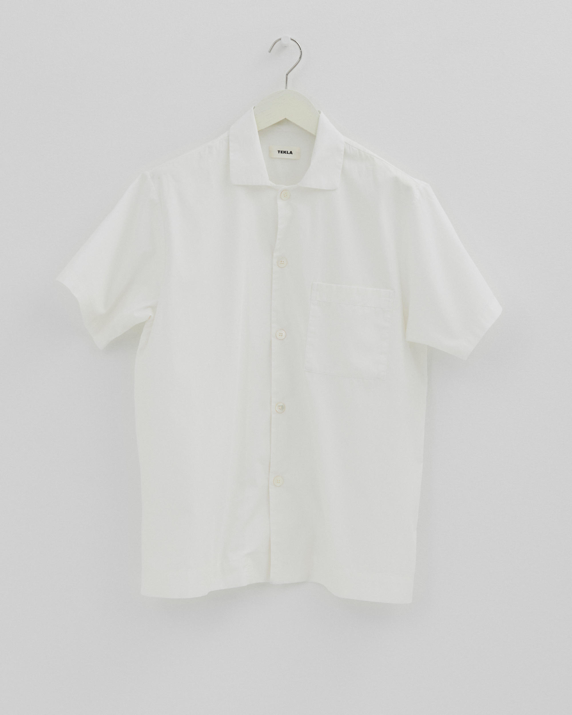 Poplin pyjamas – short-sleeved shirt – Alabaster White