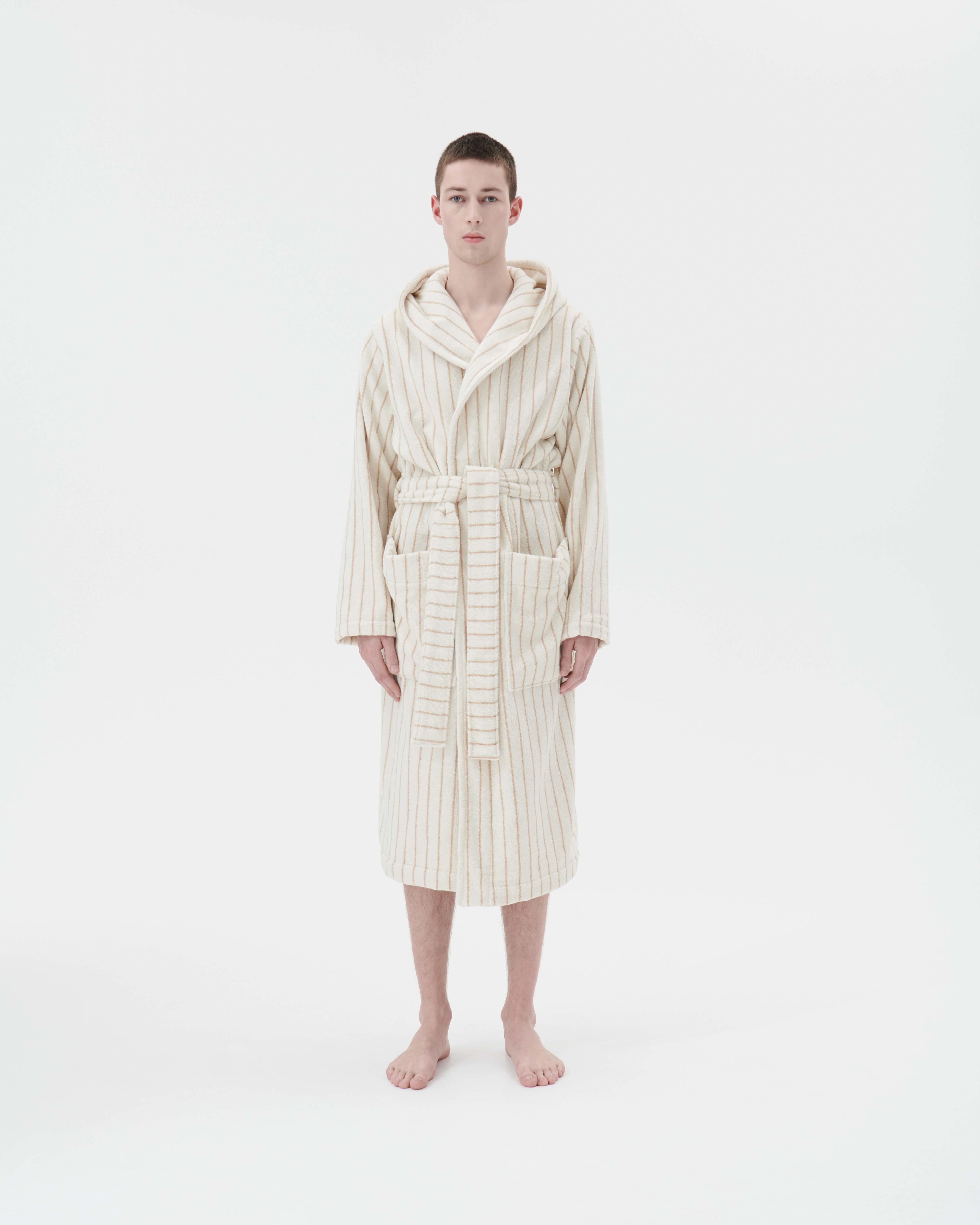 Sienna Stripes hooded bathrobe