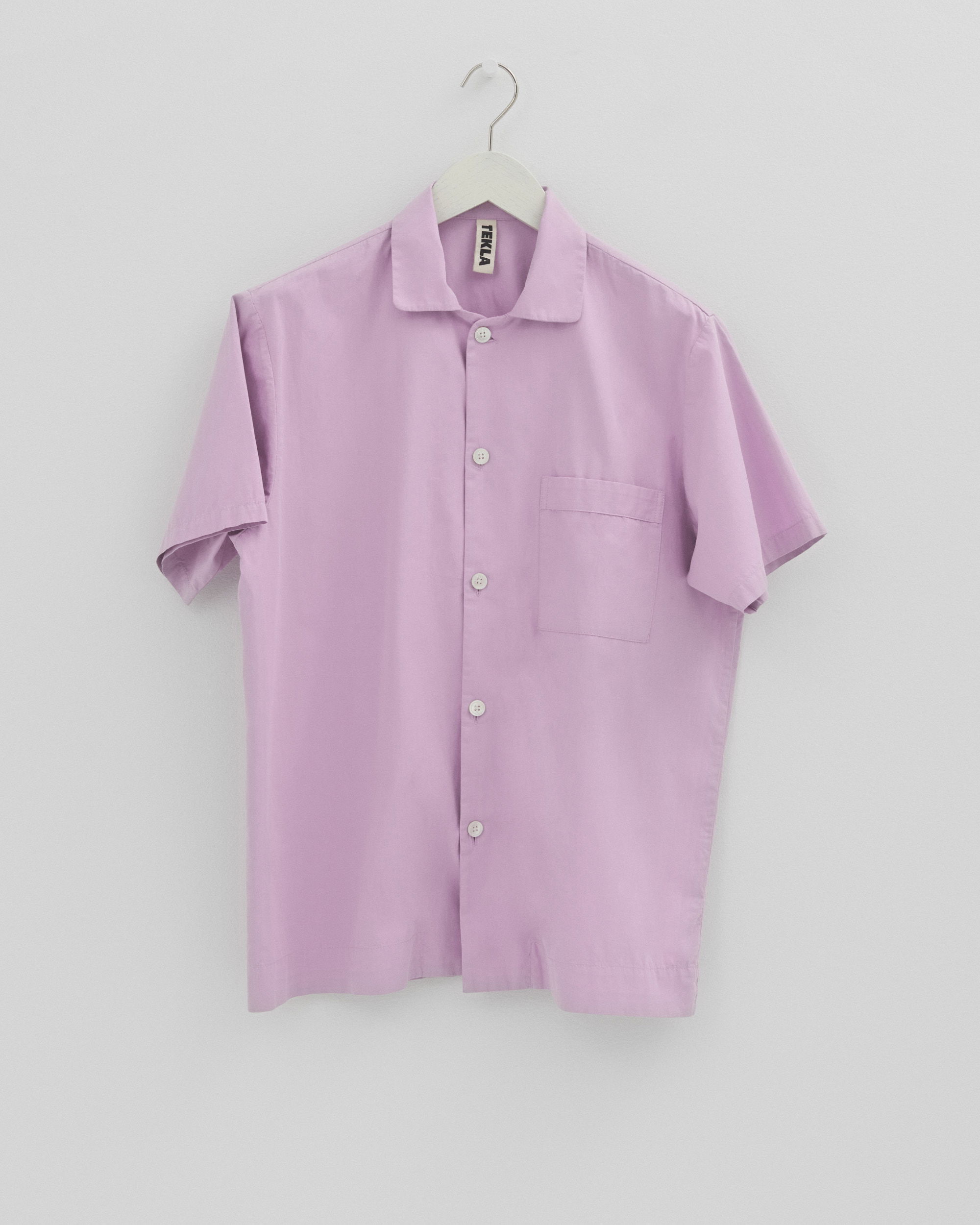 Tシャツ・カットソー TEKLA FW25 Pink poplin shirt (POPLINPYJAMASSHIRT PURPIN) shirt Tシャツ・カットソー FW25 TEKLA (POPLINPYJAMASSHIRT PURPIN) poplin Pink