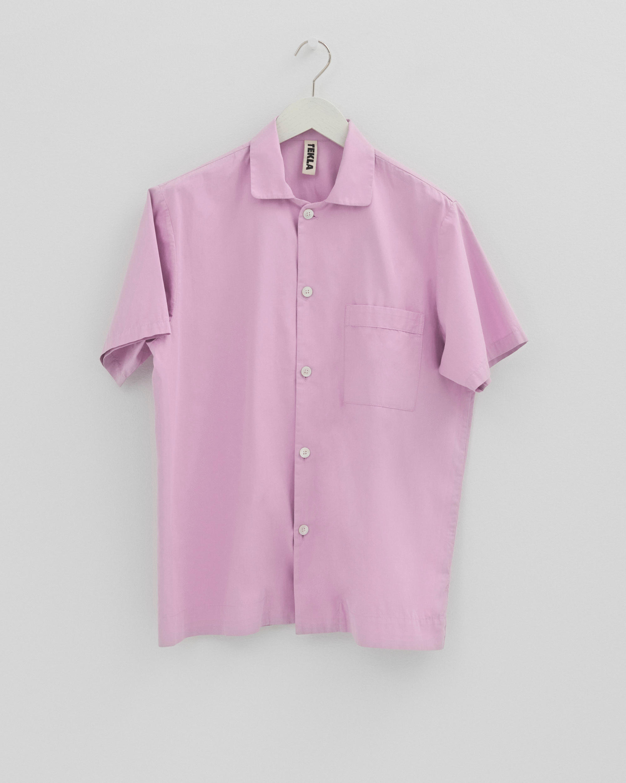 Poplin pyjamas – short-sleeved shirt – Purple Pink