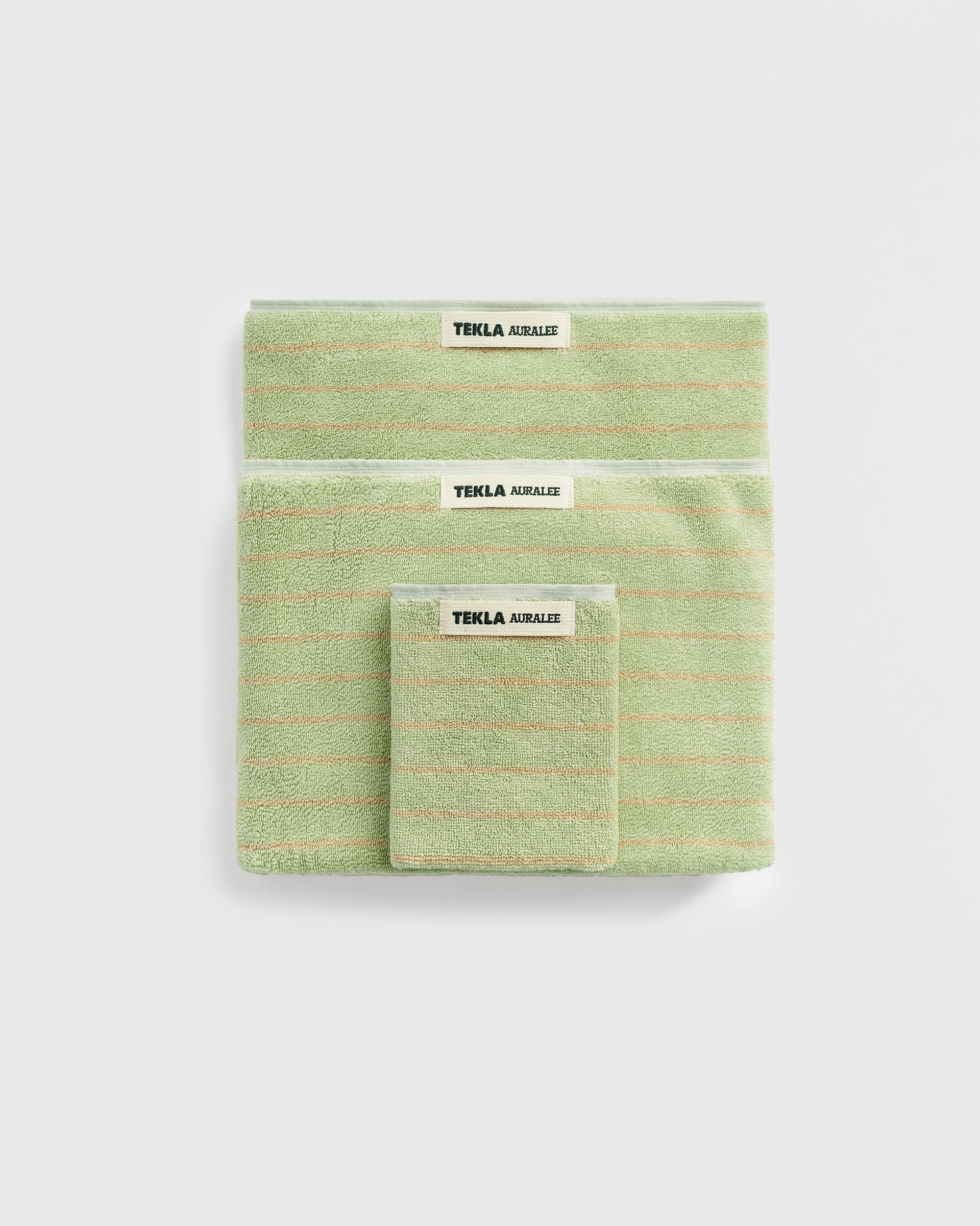 Terry towel – Light Moss Stripes