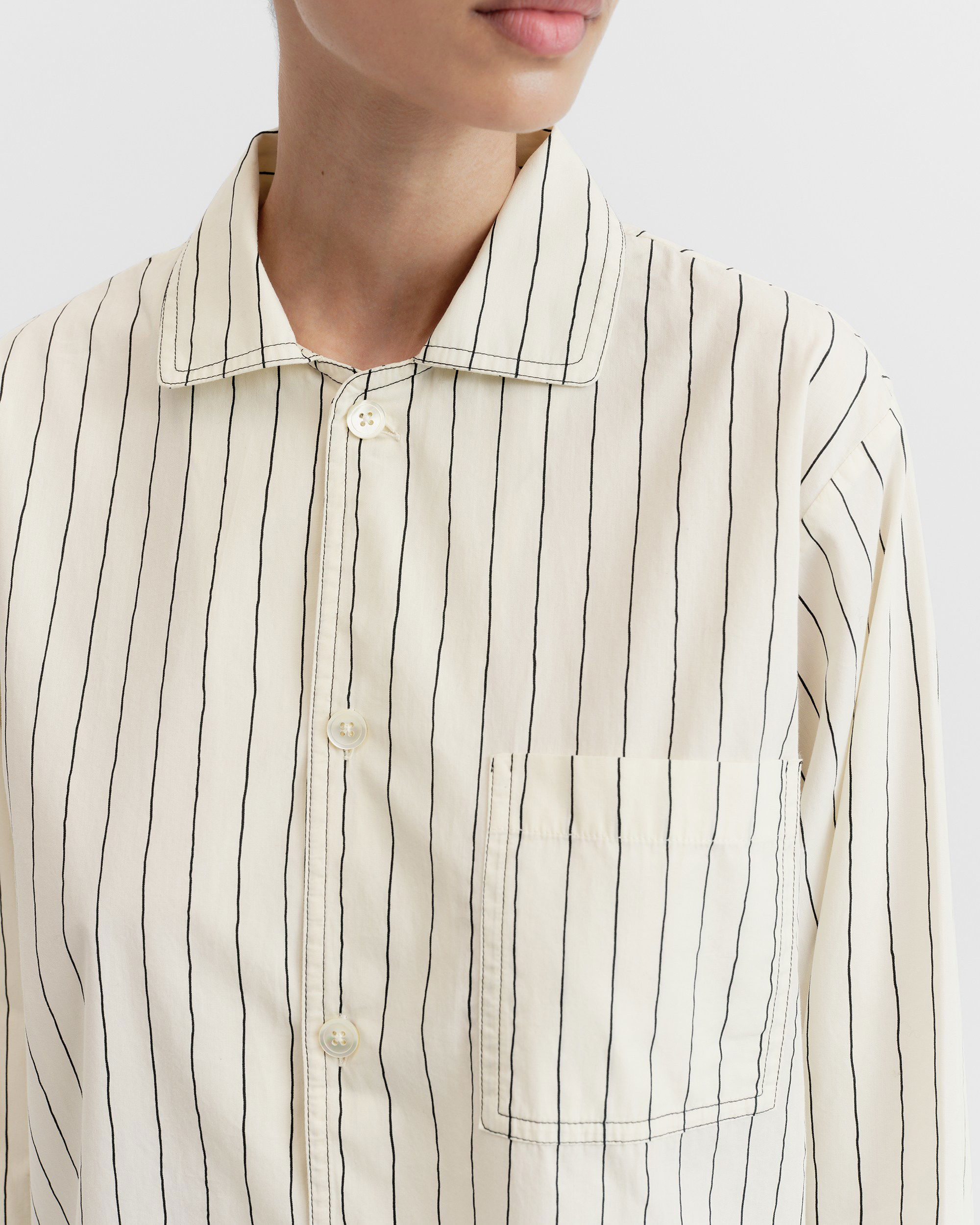 新品:tekla popin stripe shirt lido stripe