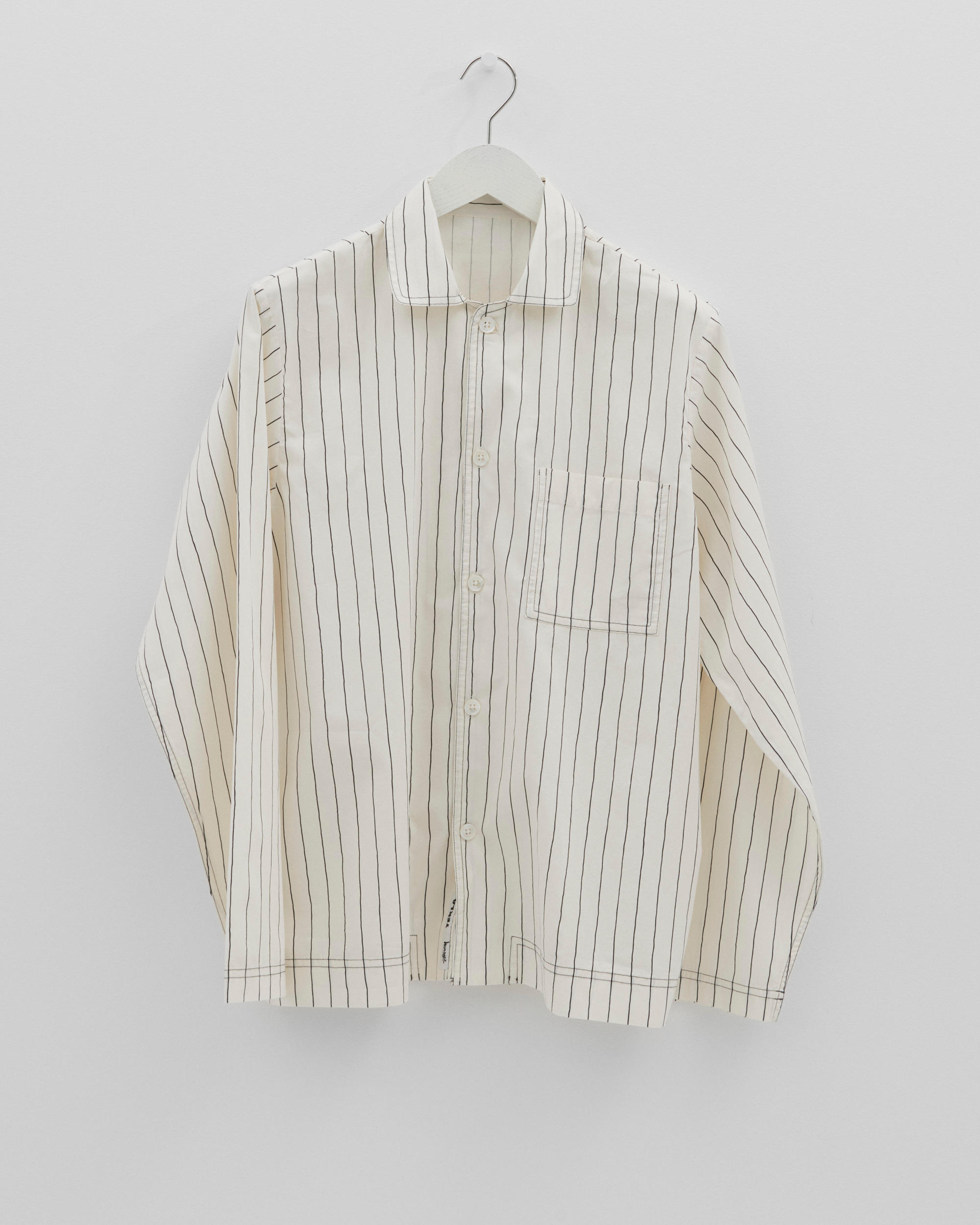 Poplin pyjamas – long-sleeved shirt – Hand Drawn Stripes