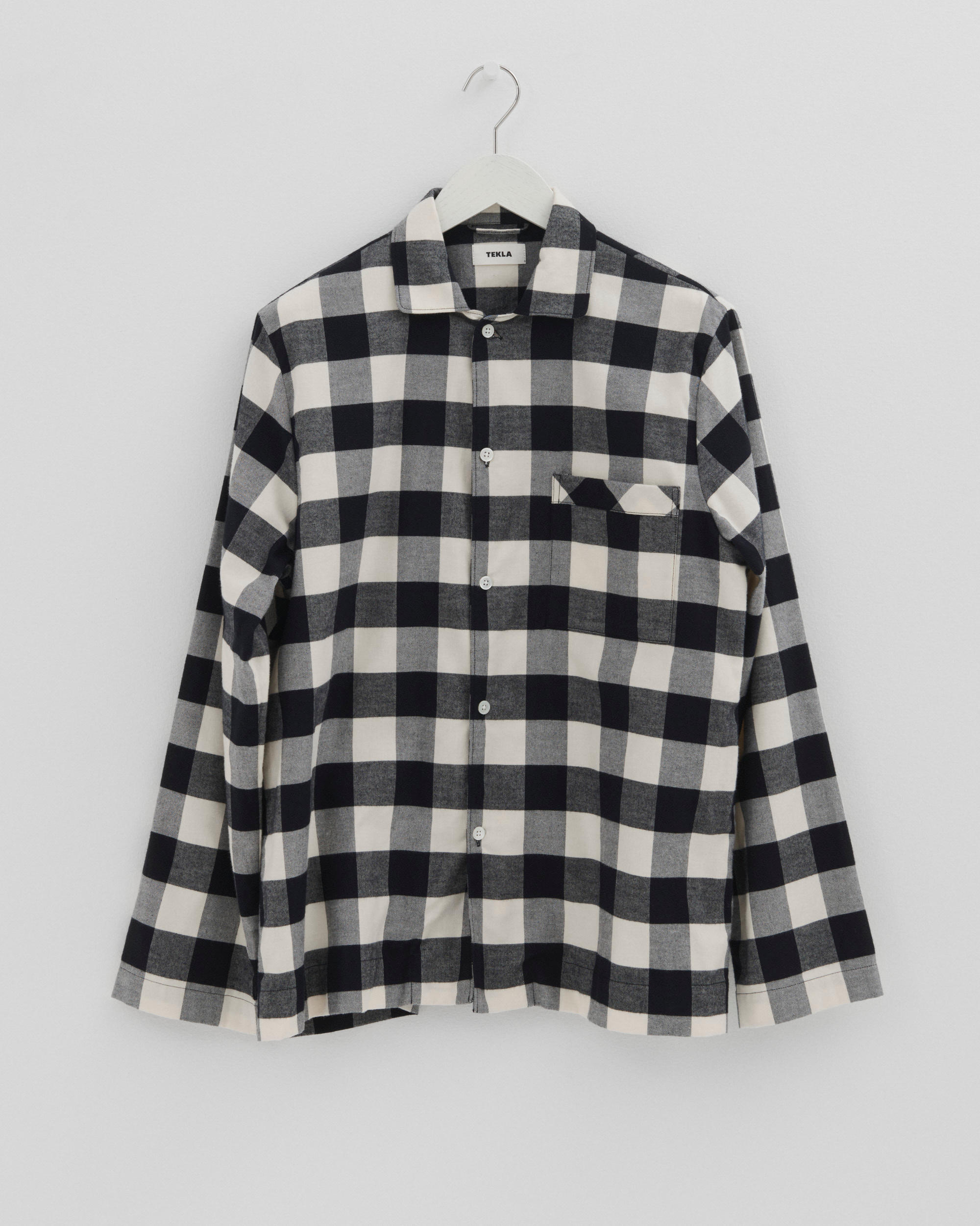 Flannel pyjamas – long-sleeved shirt – Black Gingham