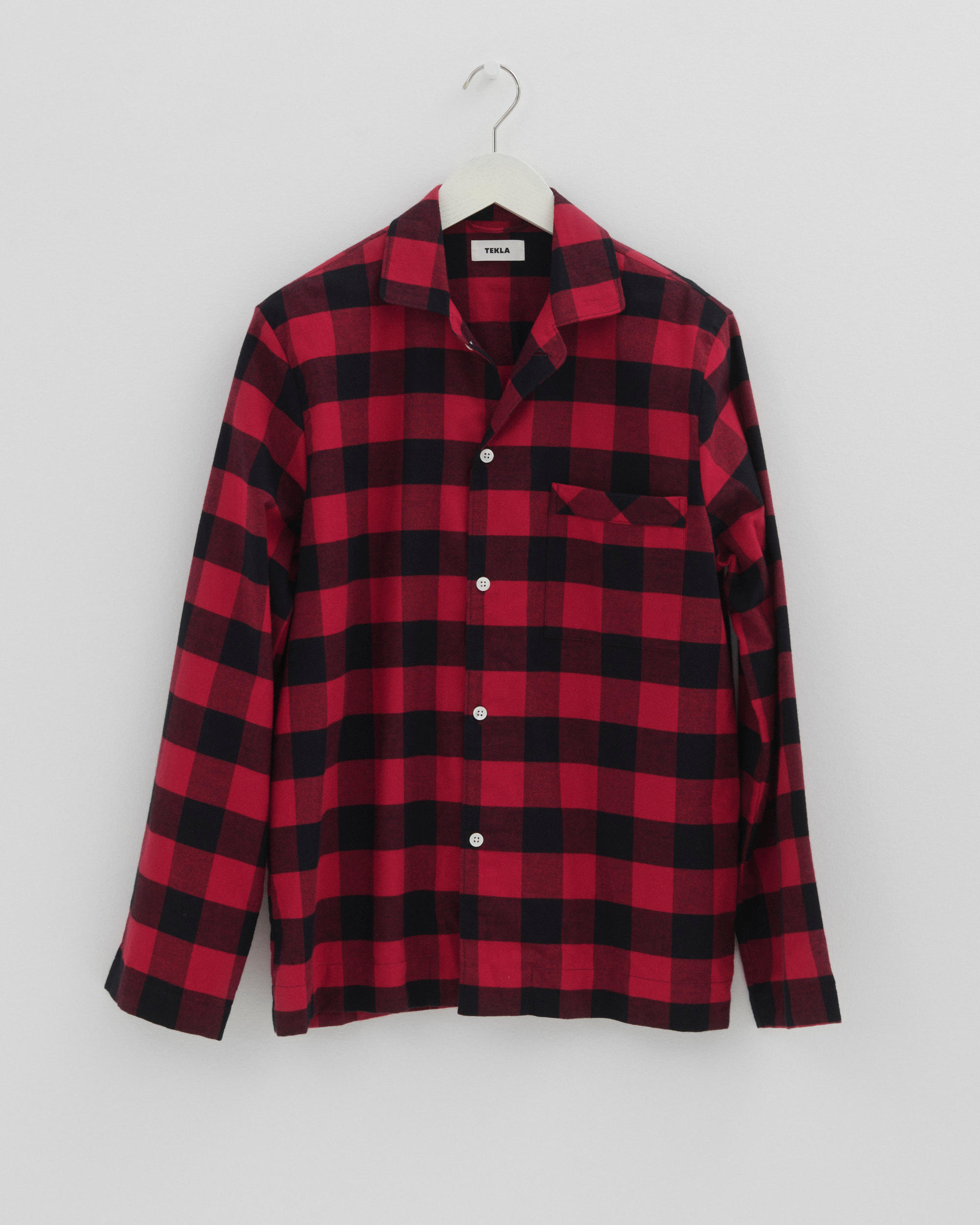 Flannel pyjamas – long-sleeved shirt – Red Gingham